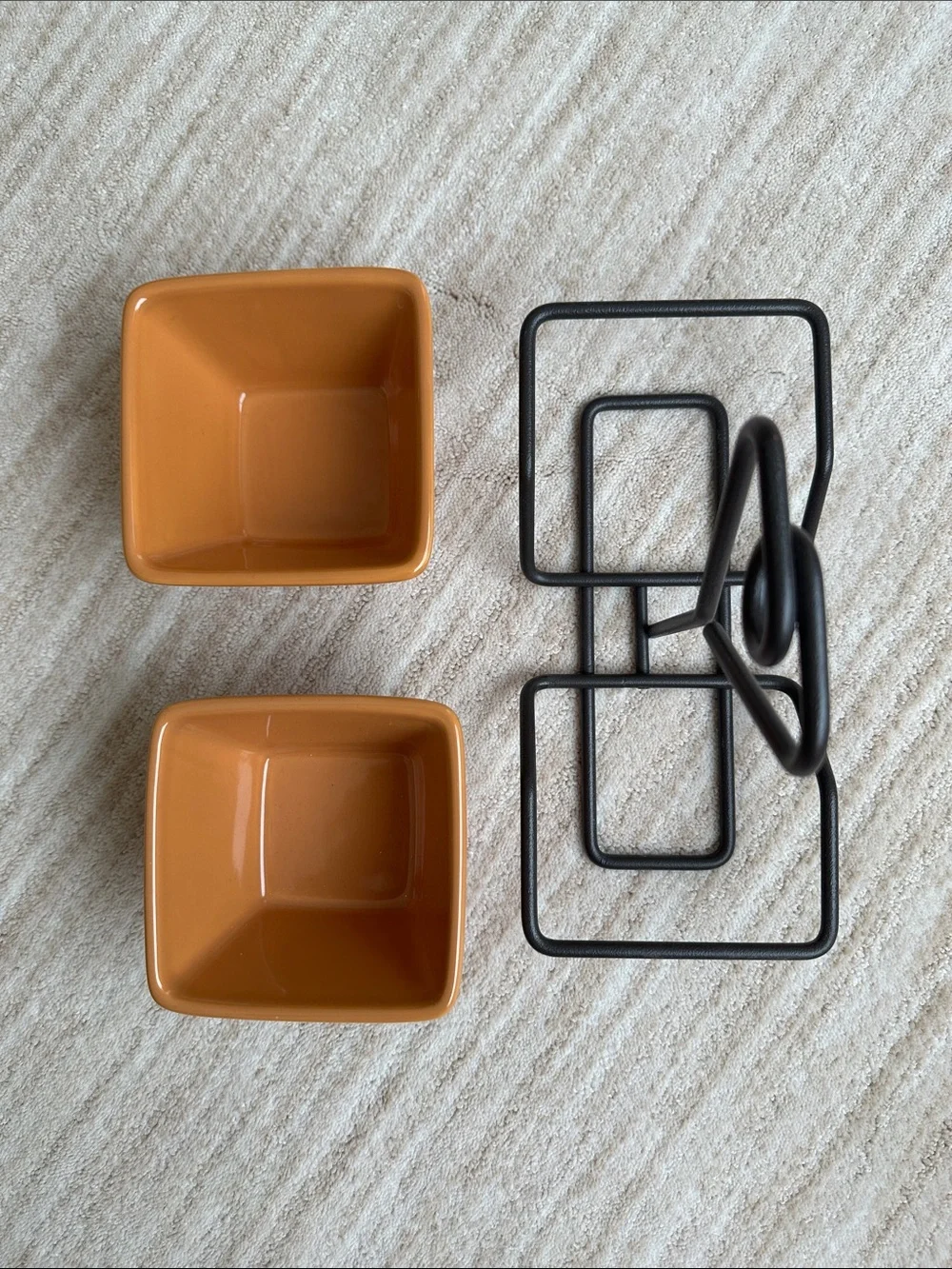 Pampered Chef 3 pc Simple Additions Entertainment Snack Set Caddy 2 Square Bowls